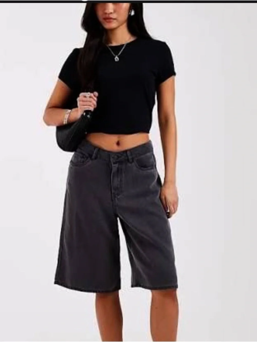 Hollister Black Baggy Jean Shorts 30” waist